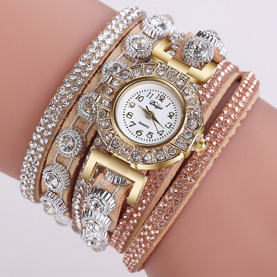 

European new style circle bracelet watch Korean velvet full diamond alloy womens fashion watch