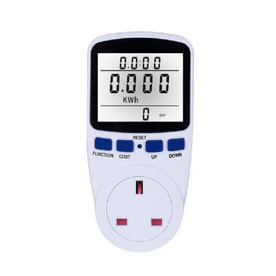 

LCD Display Electricity Usage Power Meter Socket Energy Watt Volt Amps Wattage KWH Consumption Analyzer Monitor Outlet--with Backl