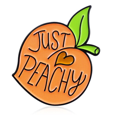

Cute Just Love Peachy Quote Enamel Pin Badges For Clothes Lapel Pin Kawaii Peach Pin Jewelry Gifts