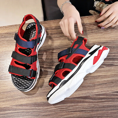 

Sandals women summer muffin thick bottom ins Korean version of flat bottom Joker student sports fairy wind Rome