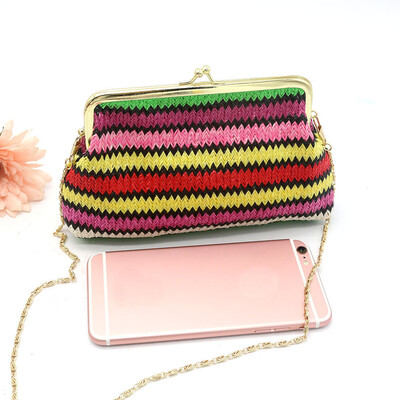 

Tailored Ladies Knitting Rainbow Pattern Wallet Shoulder Bag C