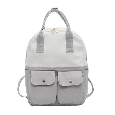 

Travel Backpacks Hit Color Women Canvas Shoulder School Bags Girls Knapsack