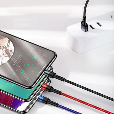 

USAMS 3-in-1 Cable Type C Micro USB Lightning Quick Charging Cord-12m