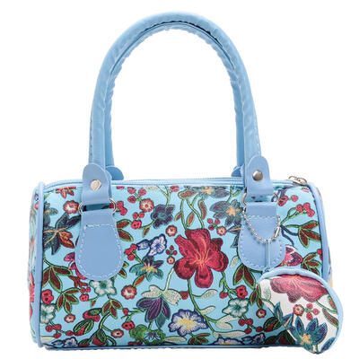 

Floral Print Shoulder Handbags Women Top-handle Bags PU Leather Small Totes