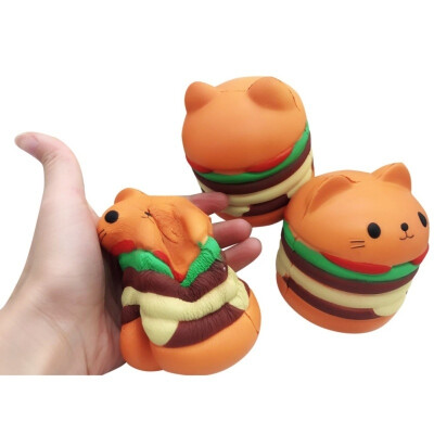 

Toys For Cat Chew Toys Slow Rising Scented Luky Cat Hamburger Squishy Gift Kawaii Squishies Funny Toys