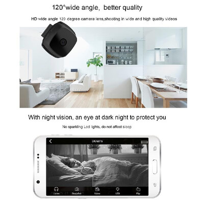 

HD 1080P Mini Smart Monitoring WiFi Camera Camcorder Cam Video Recorder DV 120° Wide Angle Lens Supports Night Vision Motion Detec