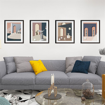 

〖Follure〗Copy 3D False Photo Frame 4 Couplet Painting Sculpture Wall Stickers