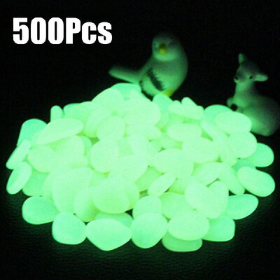 

500pcs Glow in the Dark Garden Pebbles for Walkways Aquarium Decor Plants Luminous Stones