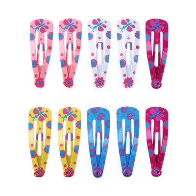 

5 Pairs Floral Print Alloy Hairpins Baby Girls Hair Clip Children Headwear
