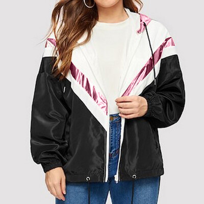 

Gobestart Women Casual Plus Size Autumn Long Sleeve Zipper Thin suits Hooded Sport Coat