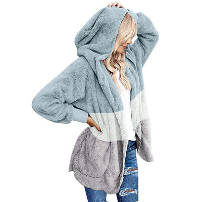 

Roseonmyhand Womens Oversized Open Front Hooded Draped Pockets Cardigan Coat