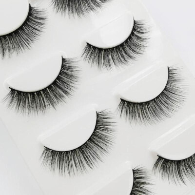 

4 Pairs Natural Long Thick False Eyelashes 3D Mink Lashes Extension Eyelash