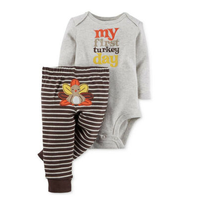 

My 1st Turkey Day Newborn Kid Baby Boy Girls Romper Pants Outfit Clothes Sets