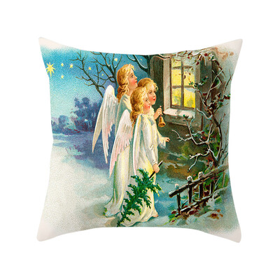 

Tailored Christmas Series Home Decor Polyester Peach Skin Pillow Case 18x18in