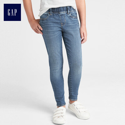 

GAP flagship store girls elastic waist elastic big boy denim slim pants childrens pants 349398 autumn dress moderate indigo 110cm 5