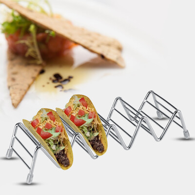 

Greensen Wave Shape Stainless Steel Mexican Taco Holder Display Stand Shell Rack Shell Holder Taco Stand