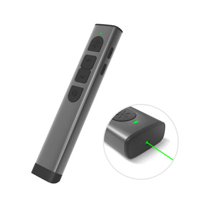 

Rechargeable Digital Remote Powerpoint Presenter PPT Clicker Flip Pen Green Pointer with USB Receiver USB Cable 70 Meters 24GHz W
