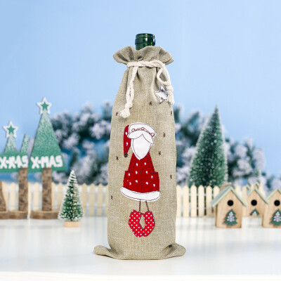 

Tailored Christmas Wine Bottle Set Fabric Doll Christmas Flannel Champagne Decoration