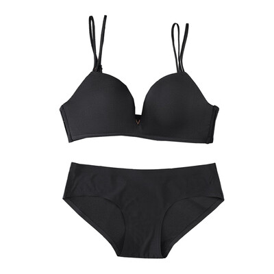 

Women Push Up Padded Bras Seamless Low Waist Briefs Set Smooth Bras Briefs Sets Underwear Suits