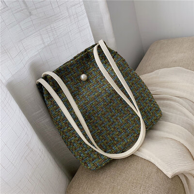

Fashiins casual knitting big bag new 2019 Korean style womens bag popular hand-held single-shoulder bag