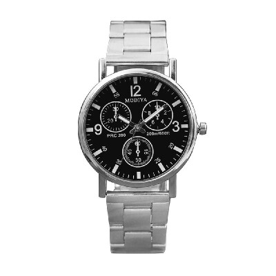 

MODIYA three-eye steel belt casual watch mens quartz watch gift giveaway watch mens watch wholesale black