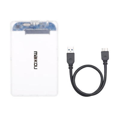 

Maikou HDD Cases 25inch SATA Adapter Hard Drive Enclosure for SSD Disk HDD Box USB30 Transparent