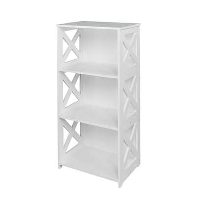 

Wood-plastic Board Three Tiers Storage Shelf Bookshelf Hollow Side Edge Storage Rack Support