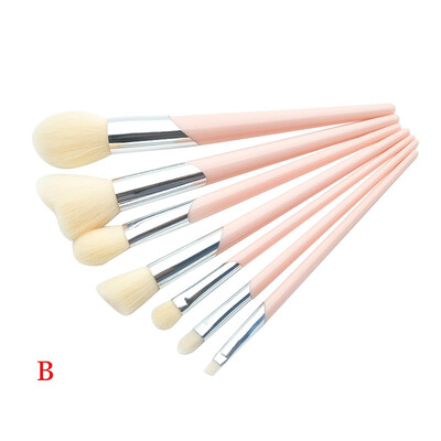 

Toponeto 7 Pcs Bevel Mouth Tube Plastic Handle Powder eye brush makeup brush set