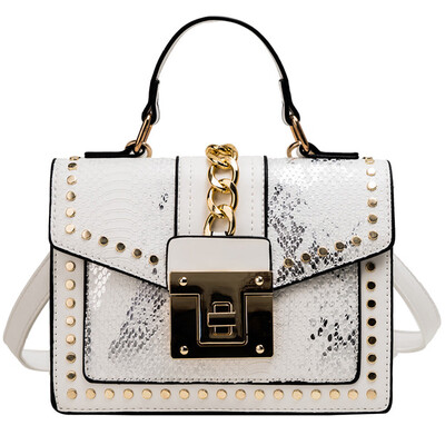 

Women Retro Serpentine Crossbody Bags Fashion Snake Print Messenger Bag PU Leather Flap Shoulder Bag Designer Handbag T2G