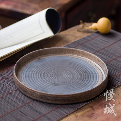 

Round Flat Ceramic Gongfu Tea Dinner Bar Drink Serving Tray 196196cm