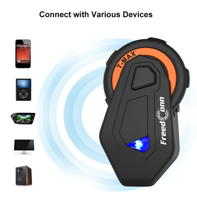 

FreedConn T-MAX Bluetooth 41 Helmet Intercom System 1000M Wireless Motorcycle Headset IPX65 Dust-proof & Waterproof 6 Riders Ful