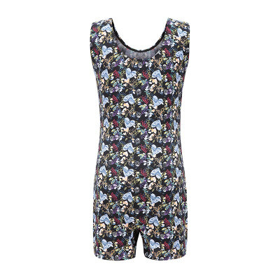 

YI QIAN WU printed boxer vest body suit gymnastics suit