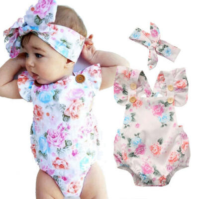 

Newborn Infant Baby Girl Floral Bodysuit Romper Jumpsuit Clothes Outfit Sunsuit