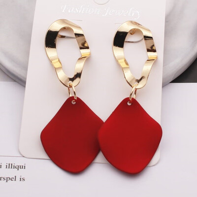 

EK805 New Fashion Rhombus Sheets Pendant Earrings for Women Geometric Metal Square Long Dangle Earring Party Jewelry oorbellen