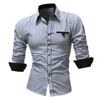 

SUNSIOM Luxury Mens Work Casual Dress Shirt Slim Fit T-Shirts Formal Long Sleeve HOT