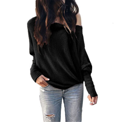

Strapless Lantern Sleeve T-Shirt Womens Long Sleeve Simple Solid Color Casual Joker Loose Autumn Micro Sexy