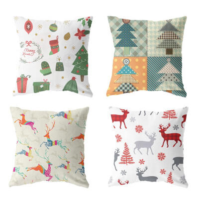 

Greensen Square Soft Microfiber Decorative Pillow Cushion Cover 4Pcs Christmas Kit4545Cm