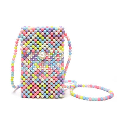 

Multicolor Beads Shoulder Messenger Handbags Women PVC Flap Crossbody Bags