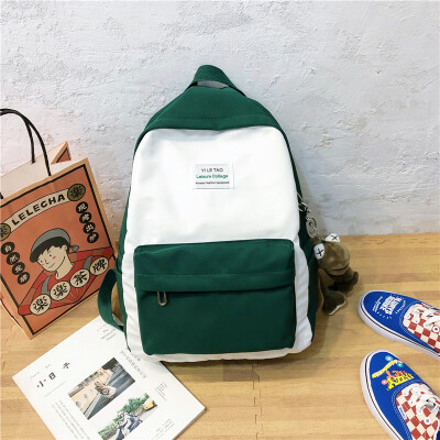 

Ins schoolbag female Korean version of high school students are simple junior high school students young fresh girls double sho