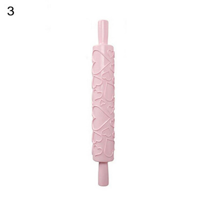 

Lovely Engraved Pattern Plastic Pastry Rolling Pin Roller Kitchen Baking Tool