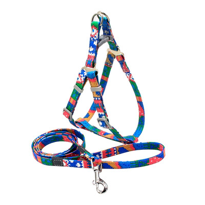 

Indian Style Dog Harness&Leash Set Dog Canvas Strap Vest And Traction Rope For Outdoor Walking For Small Medium Pets