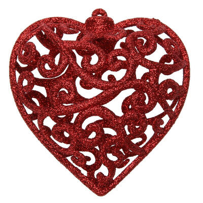 

Christmas Tree Decoration Fashion Hollow Heart Shape Glitter Ornament