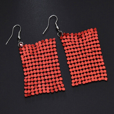 

Women Fashion Retro Full Sequins Dangle Earrings Charm Long Hook Earrings