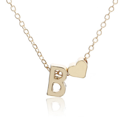 

Stainless Steel Jewelry Choker Necklace Letter Necklace Women Gold Chain Female Nameplate Heart Necklace Copper Boho Girlfriend