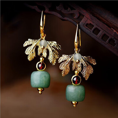 

Original ethnic style earrings green apple earrings summer popular art earrings ladies earrings