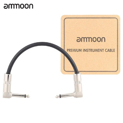 

ammoon AC-10 15cm 05 Feet Guitar Patch Effect Pedal Instrument Cable Cord 14 Inch 635mm Silver Right Angle Plug PVC