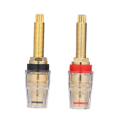 

1 Pair Hifi Terminals 24 Gold Plated Longer Speaker Terminal Right&Left Channels Binding Post Banana Socket Audio Connector Te