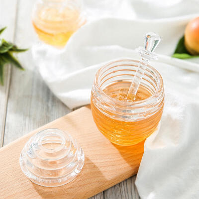 

Greensen 265ml Transparent Beehive-shaped Honey Jar with Dripper Stick for Storing&Dispensing Honey