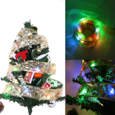 

〖Follure〗Christmas Party Decoration 1m Ribbon Night Light Christmas tree LED String