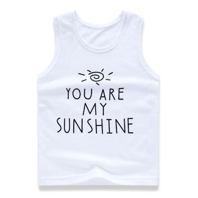 

Summer Baby Girls Boys Sleeveless Cartoon Print Vest Kids Cotton Tops Tees Casual Blouse